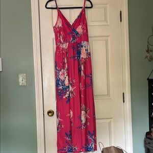 Amazon Women's Pink Floral Maxi Dress